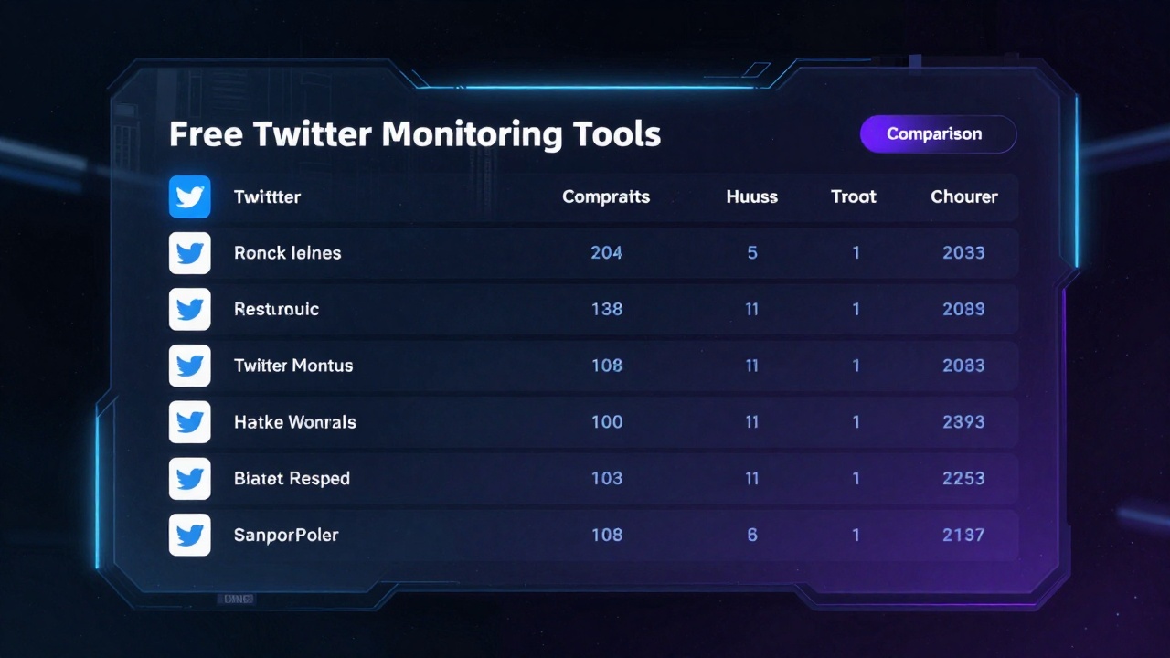 Free Twitter monitoring tools comparison dashboard